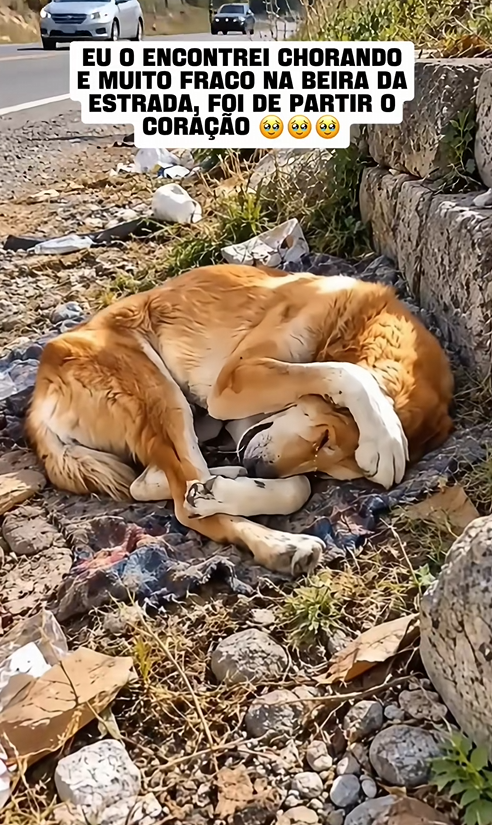 a170108EU ENCONTREI ESSE CACHORRO ABONDONADO NA BEIRA DA ESTRADA ENTÃO O